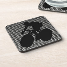 Faux Carbon Fiber Cycling Beverage Coaster