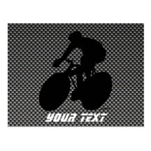 Faux Carbon Fiber Cycling Postcard