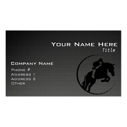 Faux Carbon Fiber Equestrian Business Card (front side)