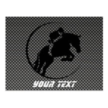 Faux Carbon Fiber Equestrian Post Card
