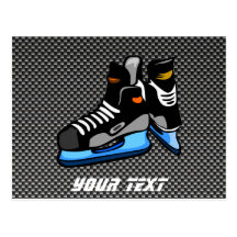 Faux Carbon Fiber Hockey Skates Postcard