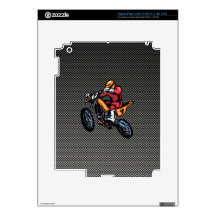 Faux Carbon Fiber Motocross iPad 3 Skins