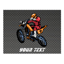 Faux Carbon Fiber Motocross Post Card