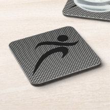 Faux Carbon Fiber; Running Beverage Coasters