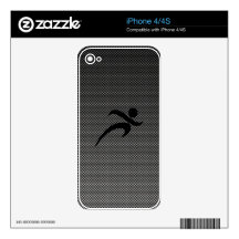 Faux Carbon Fiber; Running Decal For iPhone 4