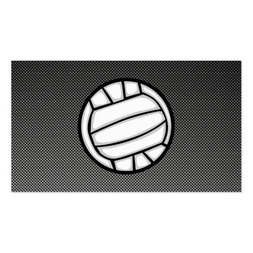 Faux Carbon Fiber Volleyball Business Card Templates (back side)