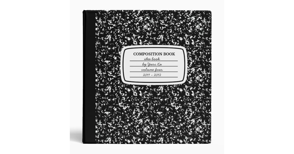 Faux Composition Book 3ring Binder Zazzle