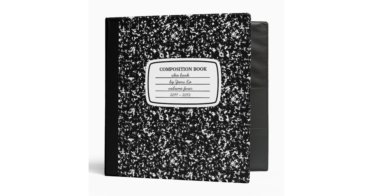 Faux Composition Book 3ring Binder Zazzle