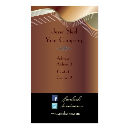 Faux copper business cards (back side)