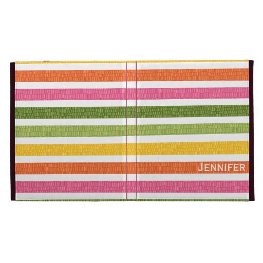 Faux Croc Multi Stripe iPad Folio Case Cover