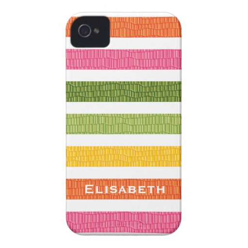 Faux Croc Multi Stripe iPhone 4 Case-Mate Cover
