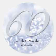 Faux Diamond 60th Anniversary Stickers