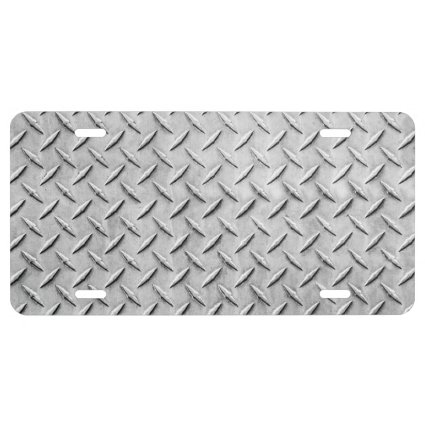 Faux Diamond Plating Background License Plate