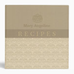 Faux Embossed Damask Recipe Binder  #12ED
