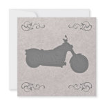 Faux Embossed Motorcycle Biker Wedding Invitation