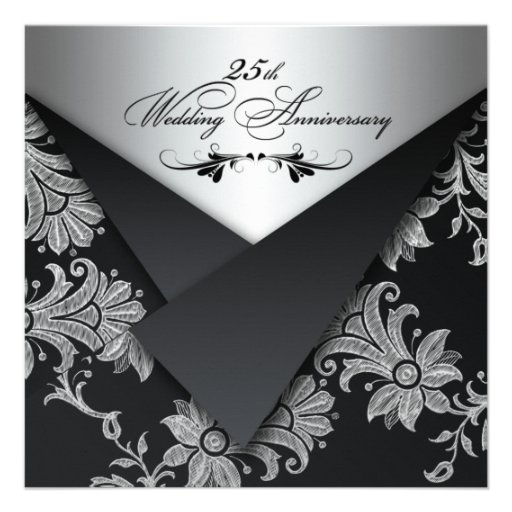 FAUX Flaps 25th Wedding Anniversary Invitation (front side)