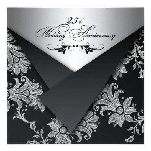 FAUX Flaps 25th Wedding Anniversary Invitation