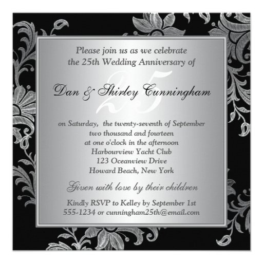 FAUX Flaps 25th Wedding Anniversary Invitation