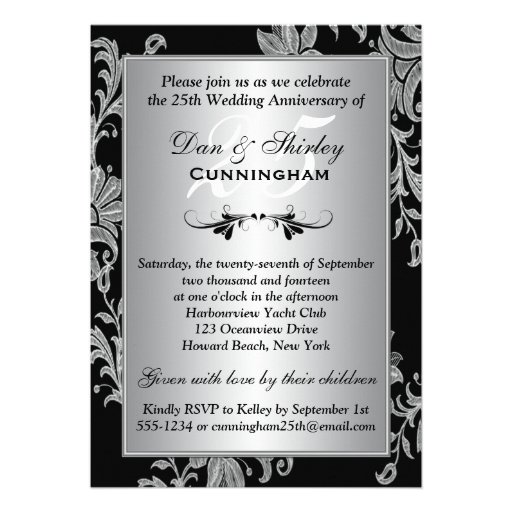 FAUX Flaps 25th Wedding Anniversary Invitation 2