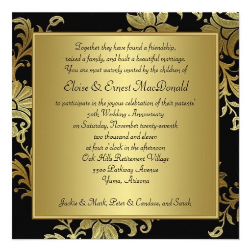 FAUX Flaps Floral 50th Anniversary Invitation