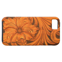Faux Floral Tooled Leather iPhone 5 Case-Mate