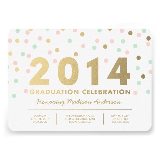 Faux Foil Confetti | Graduation Invitation (front side)