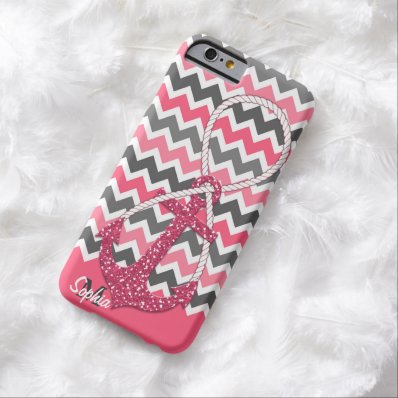 faux glitter nautical anchor infinity symbol barely there iPhone 6 case