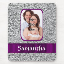 Faux glitter photo background mousepad