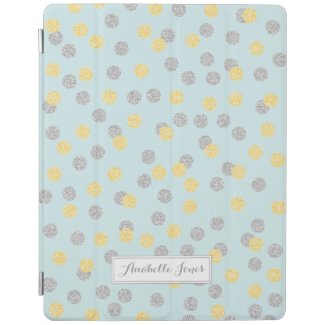 Faux Gold and Silver Confetti Personalized iPad Cover