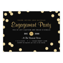 Faux Gold Confetti Engagement Party Invite 5" X 7" Invitation Card