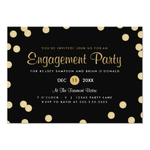 Faux Gold Confetti Engagement Party Invite 5