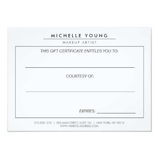 Faux Gold Confetti on Black Gift Certificate Invite