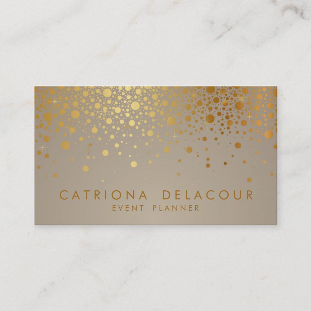 Faux Gold Foil Confetti Business Card Zazzle