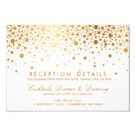 Faux Gold Foil Confetti Wedding Reception Card Announcement