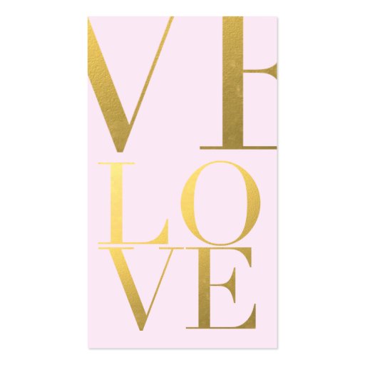 Faux Gold Foil Love Pink Business Card Template