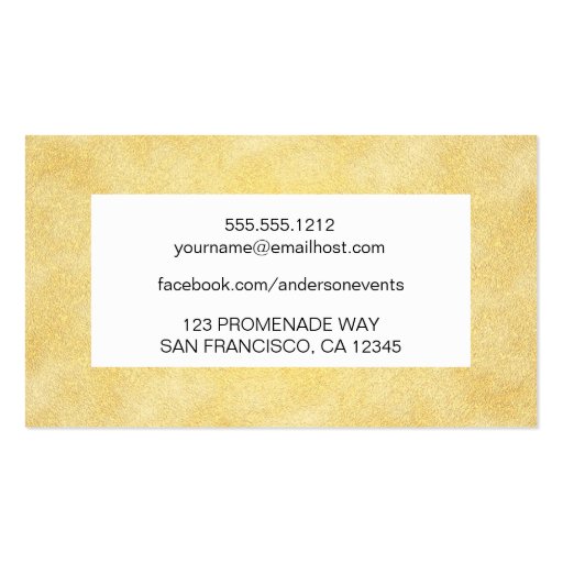 Faux Gold-Foil Texture Business Cards (back side)