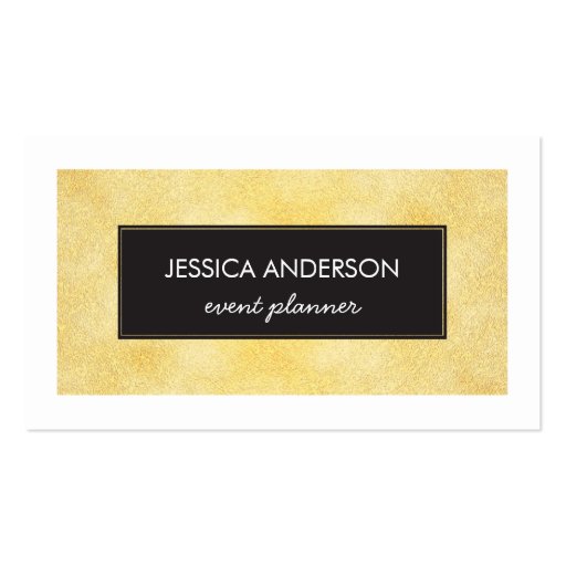 Faux Gold-Foil Texture Business Cards (front side)