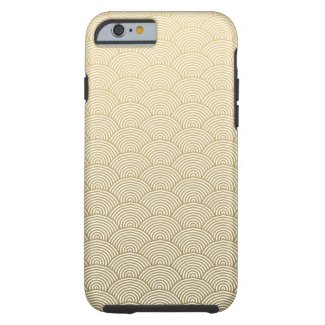 Faux Gold Foil White Circle Fan Pattern Tough iPhone 6 Case