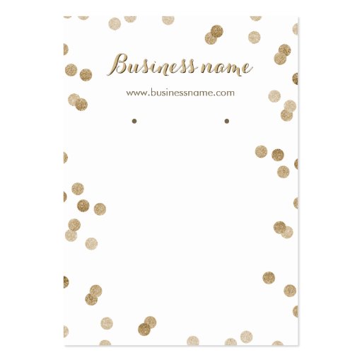 Faux Gold Glitter Dots Background Earring Cards Business Card