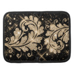 Faux Gold Glitter Floral Swirl Organizers