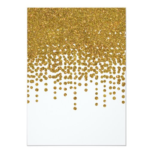 faux gold glitter foil confetti engagement party custom invitation