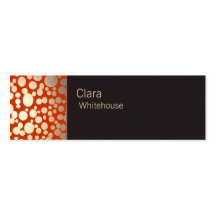 Faux Gold Leaf Circle Pattern Orange Business Card