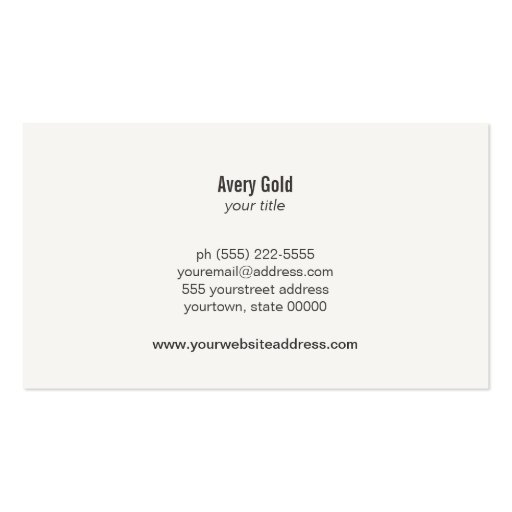 Faux Gold Leaf Circle Wood Modern Business Card (back side)