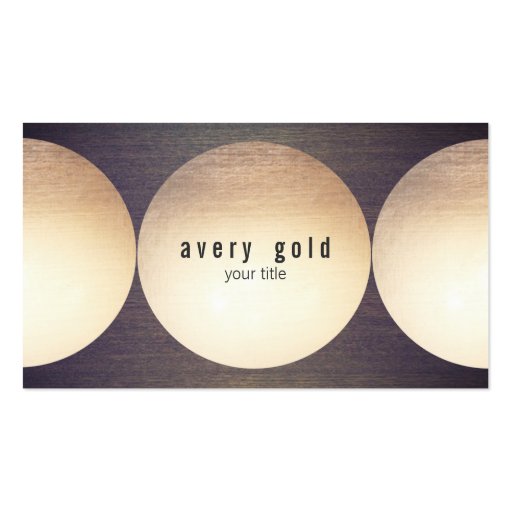 Faux Gold Leaf Circle Wood Modern Business Card (front side)