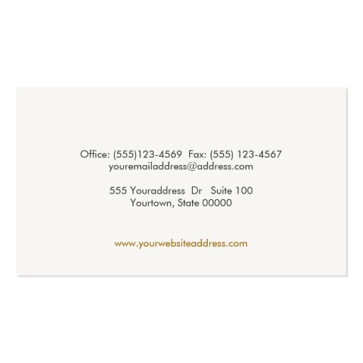 Faux Gold Leaf Motif Black Linen Professional Business Card Templates (back side)