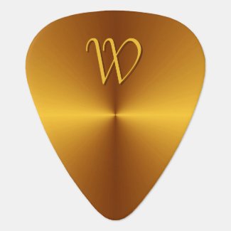 Faux Gold Metal Guitar Pick Personalized Monogram