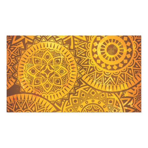 Faux Golden Suns pattern Business Cards (front side)