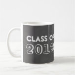 Faux gray chalkboard class year taped up photo mugs