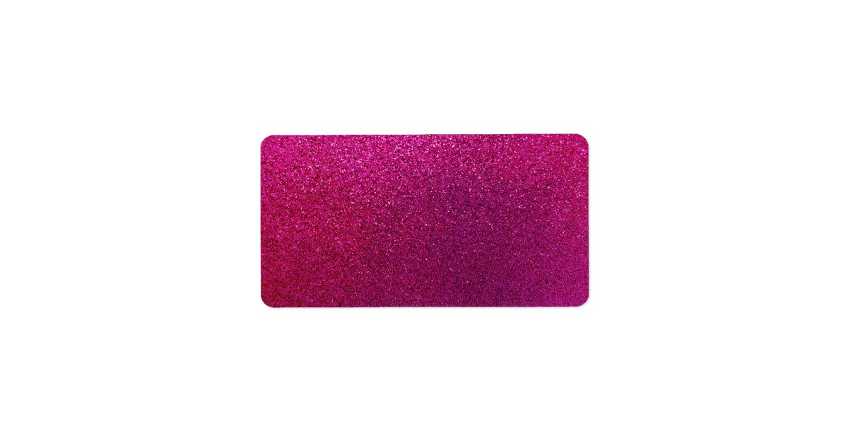 Faux Hot Pink Glitter Background Sparkle Label | Zazzle