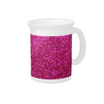 Faux Hot Pink Glitter Beverage Pitcher